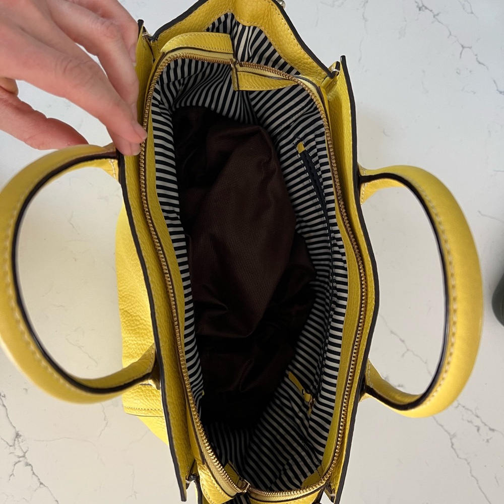 Kate space yellow tote cross bag/top handles